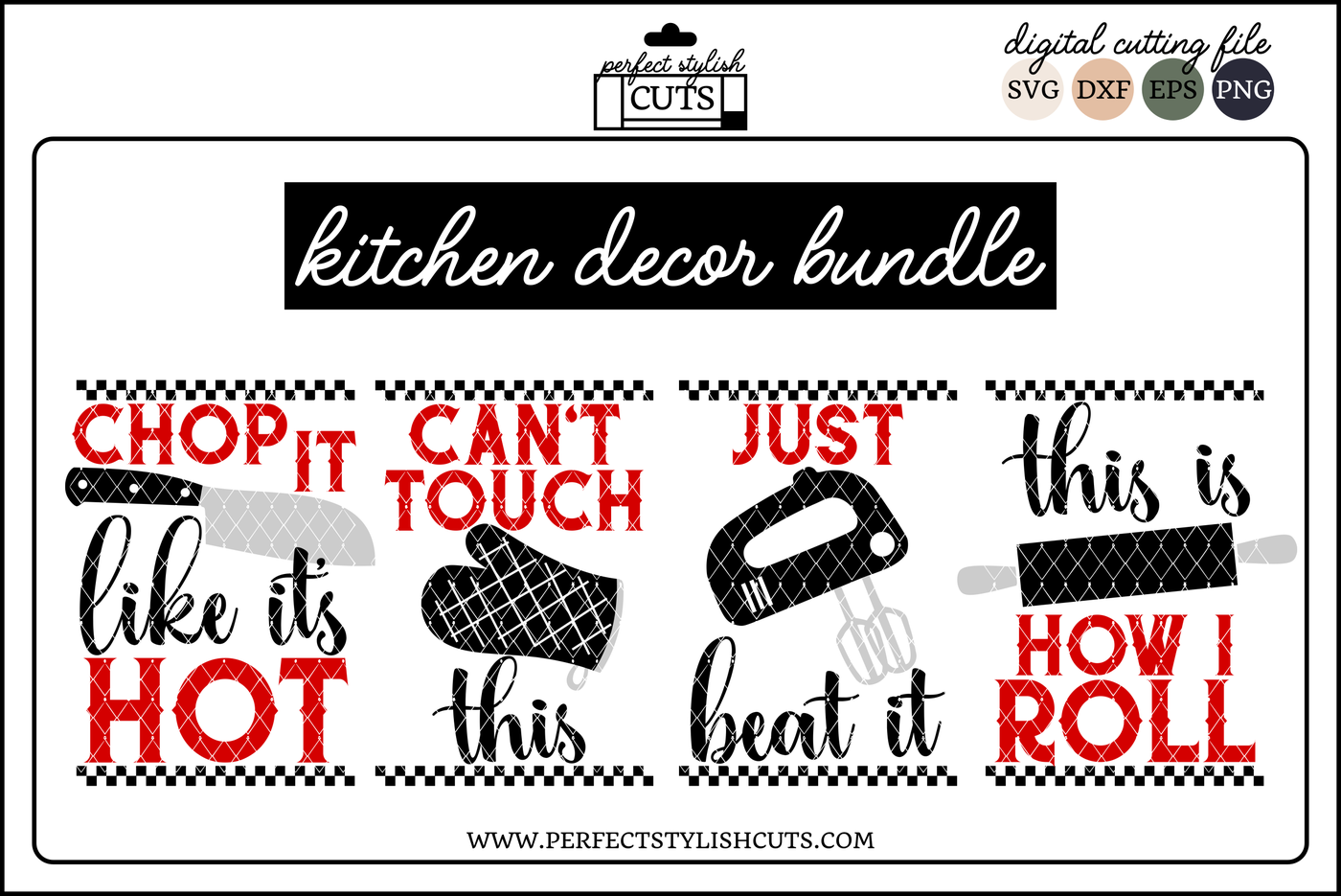 Download Kitchen Decor Bundle - SVG, EPS, DXF, PNG Files For Cutting Machines By PerfectStylishCuts ...