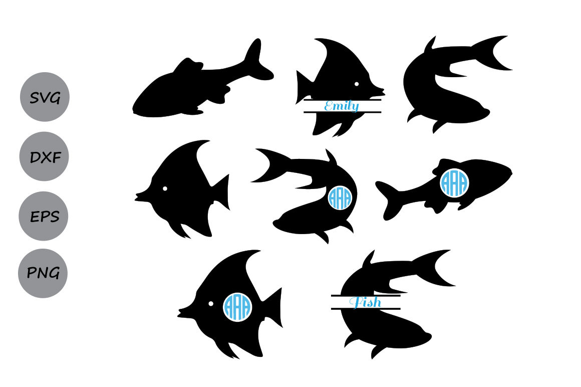 Fish SVG File, Fish Monogram Svg, nautical SVG, Sea SVG ...