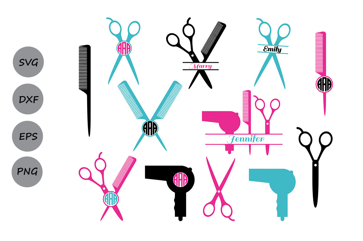 Blank Hairdresser Monogram Svg - Layered SVG Cut File - High Quality