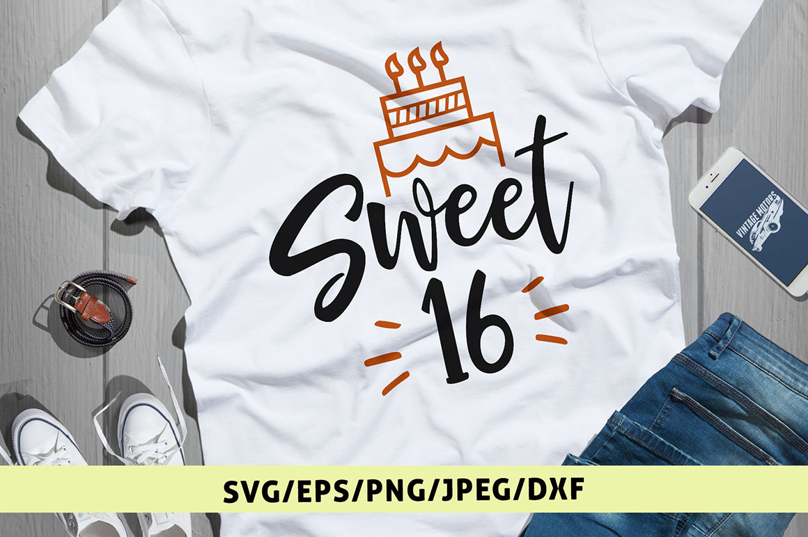 Sweet 16 - Birthday Svg Cut FIle By CoralCuts ...