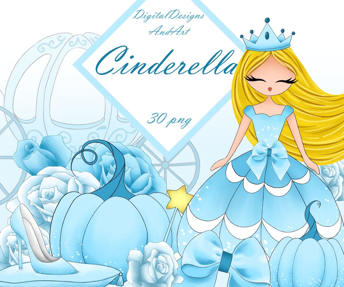 Cinderella clipart By DigitalDesignsAndArt | TheHungryJPEG.com