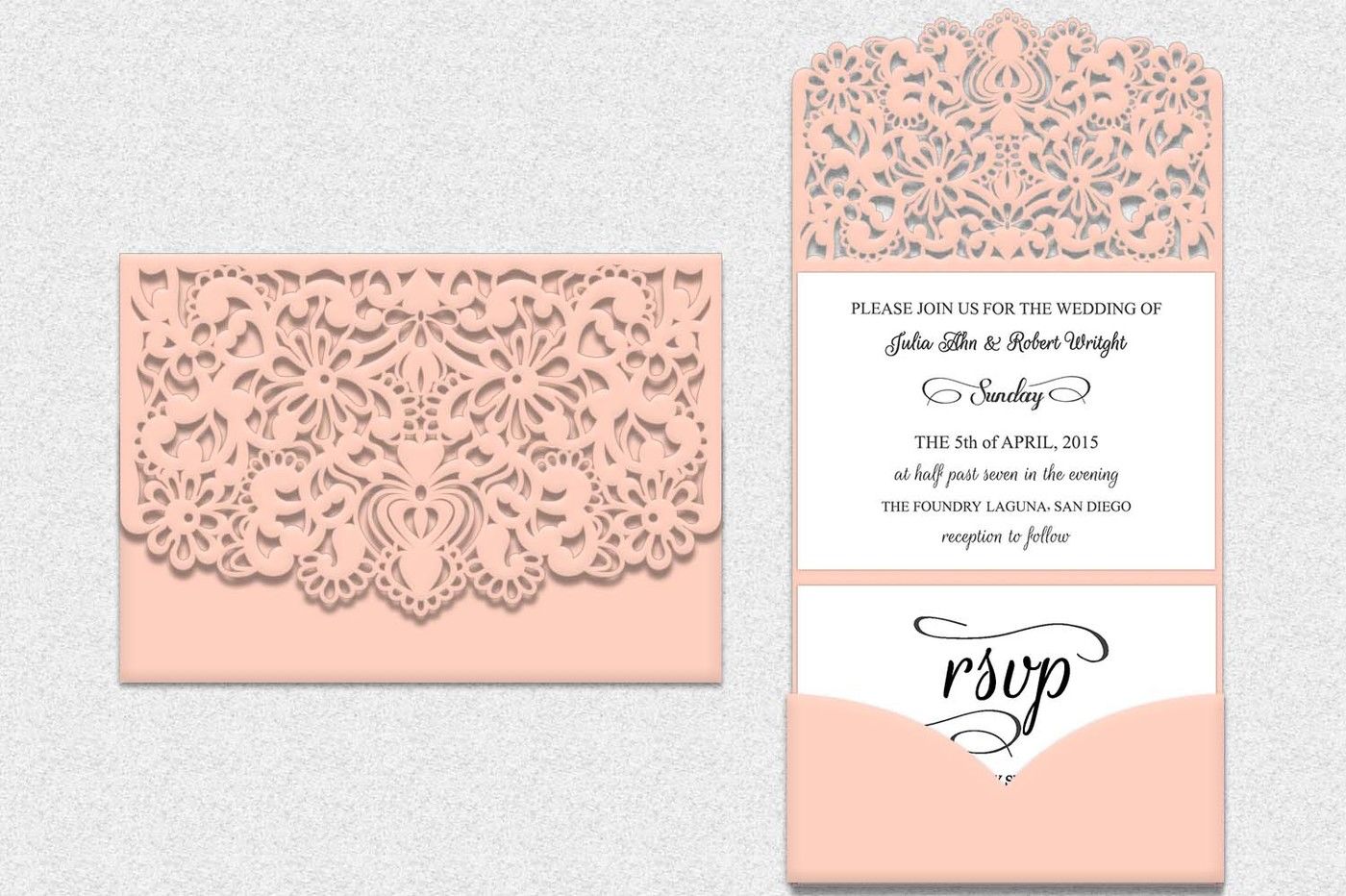 Download Tri Fold Lace Pocket Envelope Tri Fold Wedding Invitation Envelope By Kartcreation Thehungryjpeg Com