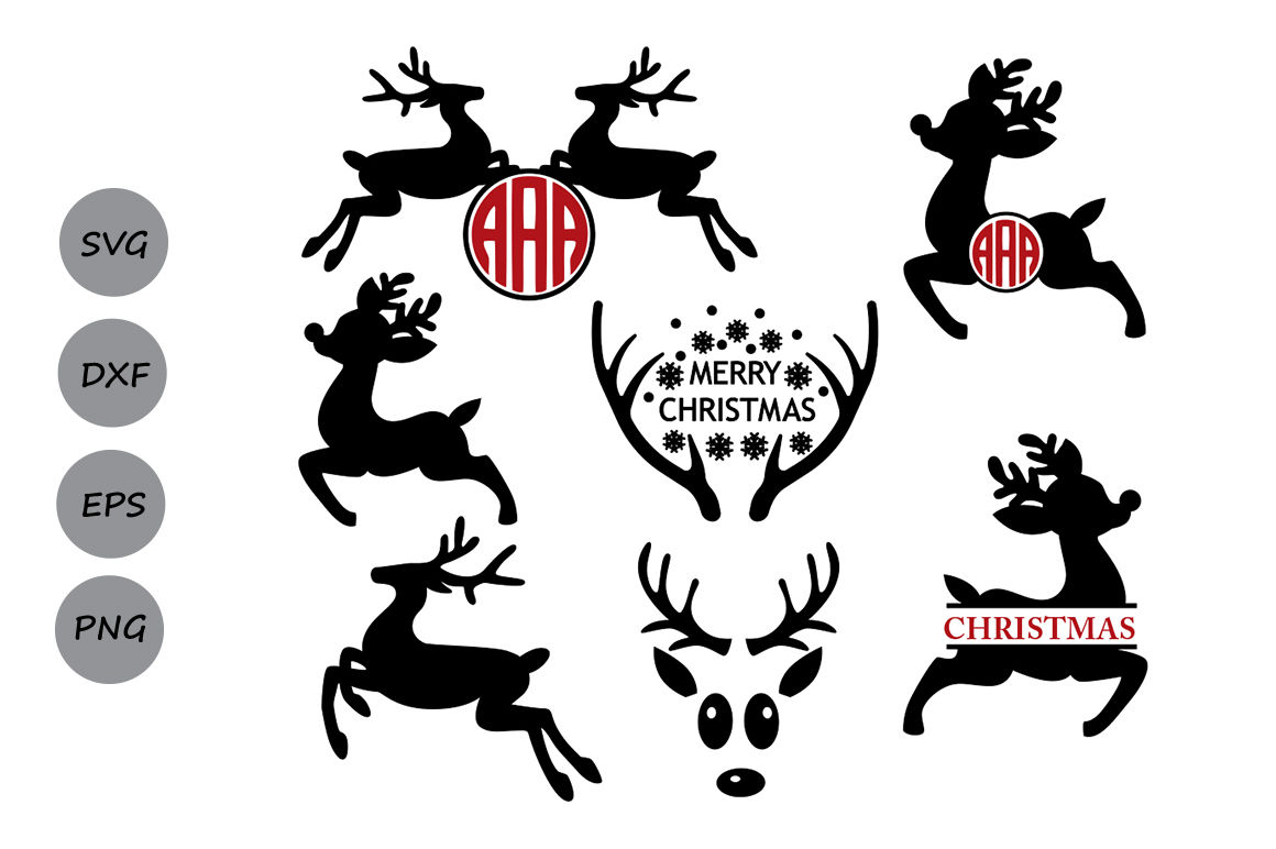 Download Reindeer Svg Reindeer Monogram Svg Christmas Svg Deer Svg By Cosmosfineart Thehungryjpeg Com