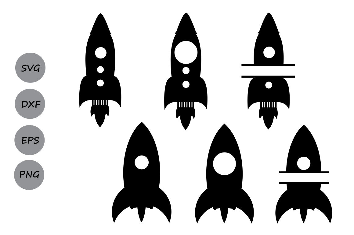 Rocket Svg Rocket Monogram Frames Rocket Clipart Rocket Silhouette By Cosmosfineart Thehungryjpeg Com