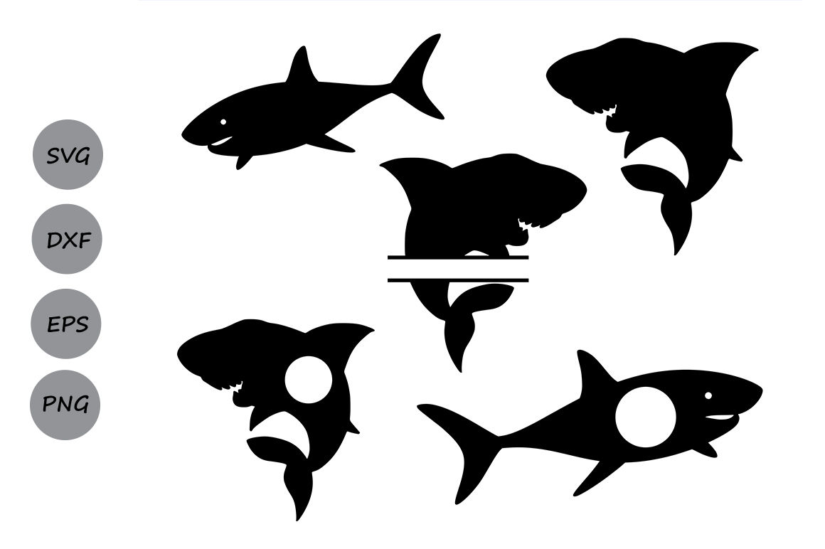 Shark SVG Shark Silhouette Shark Vector Clipart Printable Cut Files Cricut Digital File