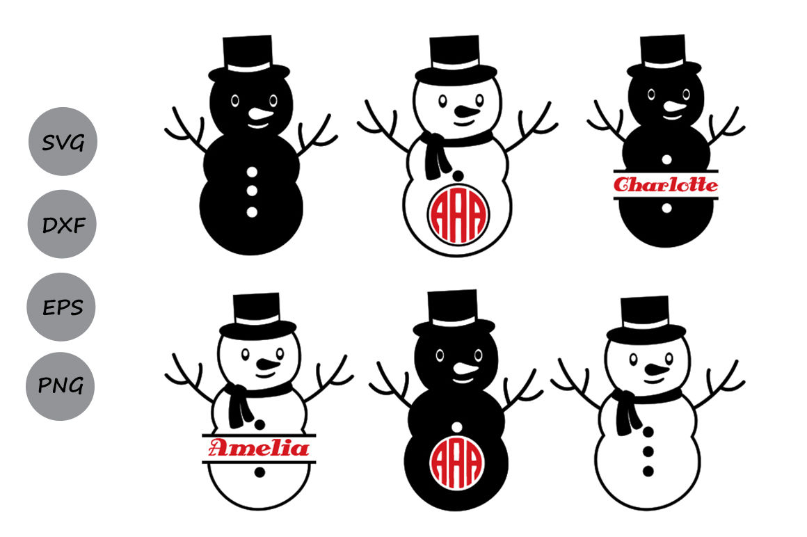 Snowman Svg Christmas Svg Snowman Monogram Svg Christmas Snowman By Cosmosfineart Thehungryjpeg Com