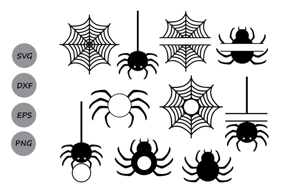 Halloween Svg Spider Svg Spider Web Svg Spider Monogram Svg By Cosmosfineart Thehungryjpeg Com