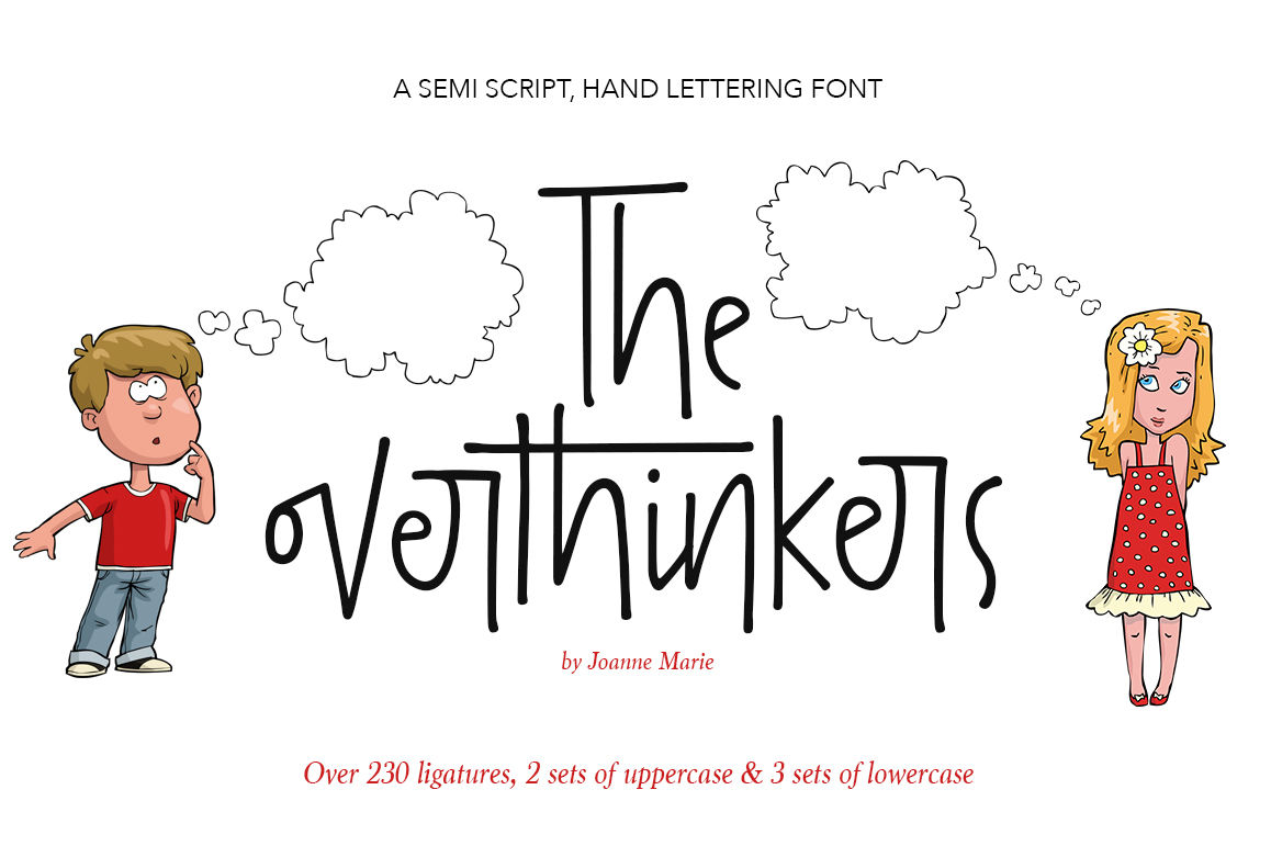 The Overthinkers Hand Lettering Font By Joanne Marie Thehungryjpeg Com