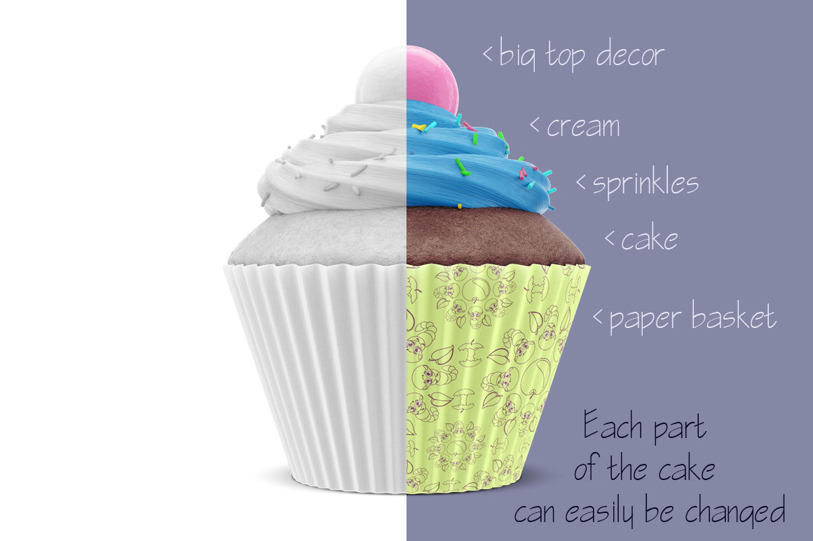 Download Cupcake mockup. Product place. PSD object mockup. By ...