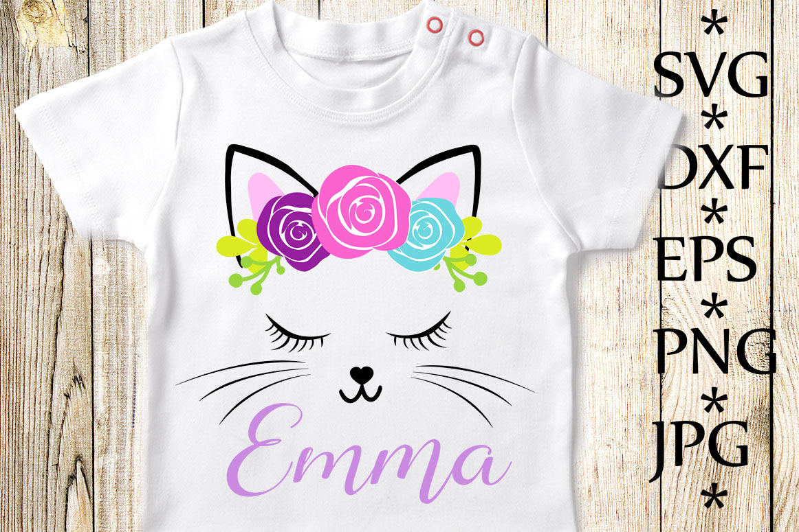 Cat Face Svg Cute Cat Svg Girl T Shirt Svg Birthday Girl Svg By Chilipapers Thehungryjpeg Com