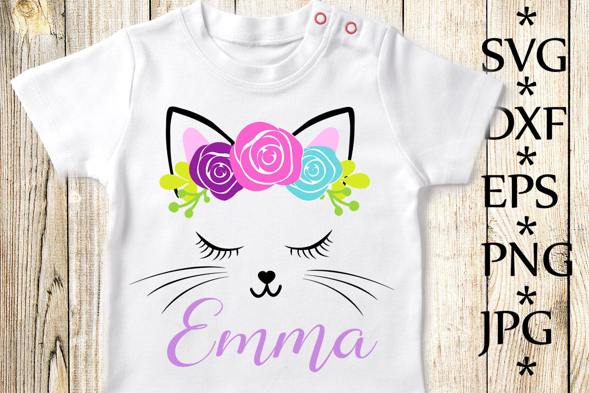 Download Cat face Svg,Cute Cat Svg,Girl T shirt Svg,Birthday Girl Svg By ChiliPapers | TheHungryJPEG.com