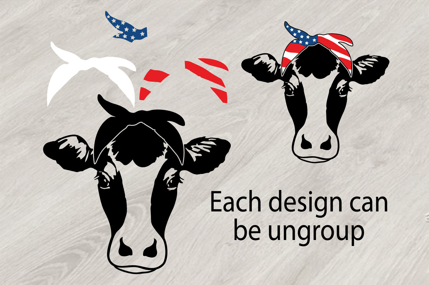 Download Cow Usa Flag Bandana Silhouette Svg 4th July Farm Milk 835s By Hamhamart Thehungryjpeg Com