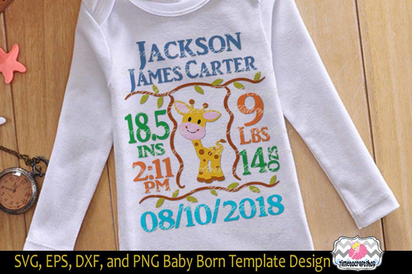 Download SVG, Dxf, Png & Eps Cutting Files Baby Birth Announcement ...