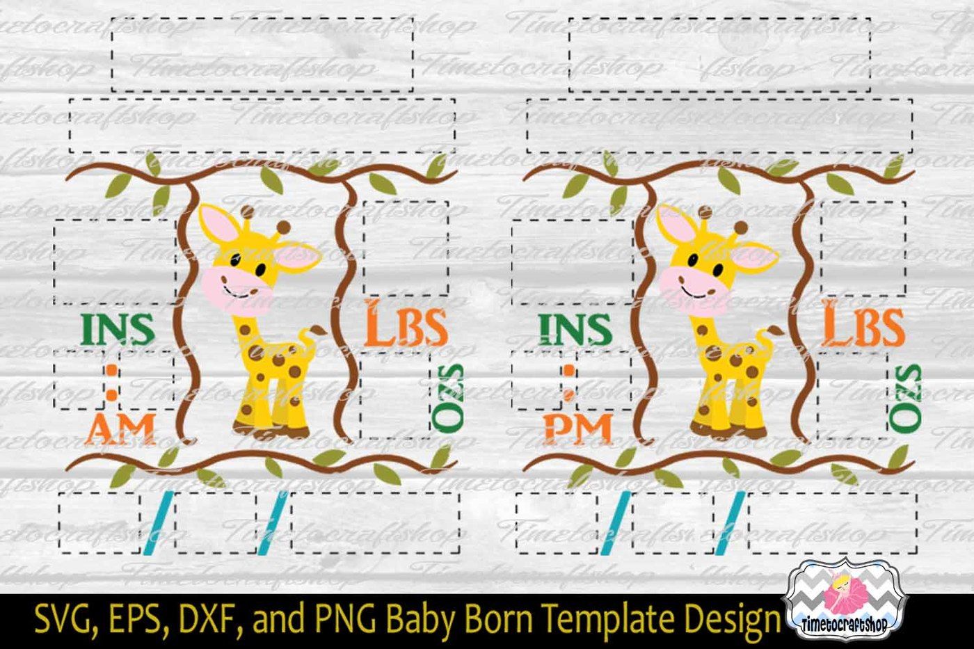 Download SVG, Dxf, Png & Eps Cutting Files Baby Birth Announcement ...