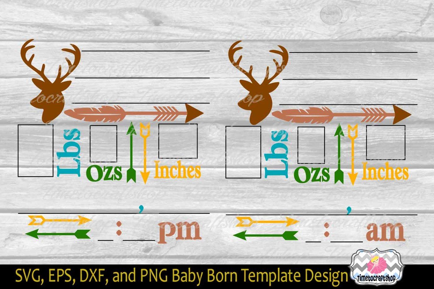 Download SVG, Dxf, Png & Eps Cutting Files Baby Birth Announcement Template By Timetocraftshop ...