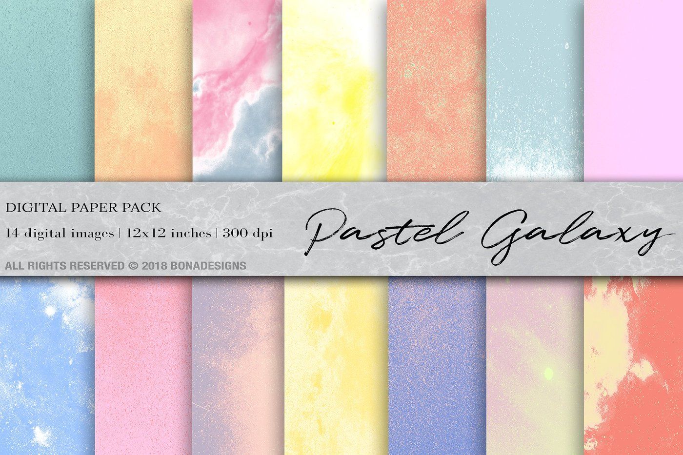 Download Pastel Space Galaxy Digital Paper By BonaDesigns ...