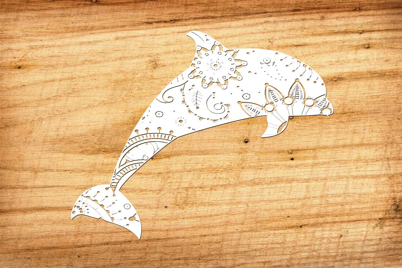 Mandala white dolphin SVG DXF PNG EPS By twelvepapers ...