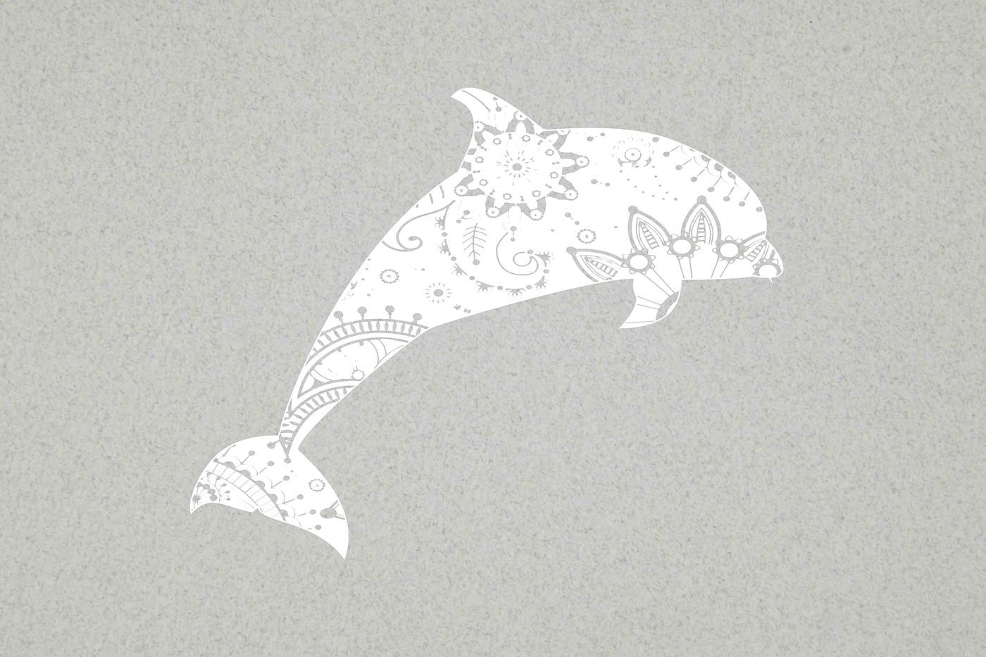 Mandala white dolphin SVG DXF PNG EPS By twelvepapers ...