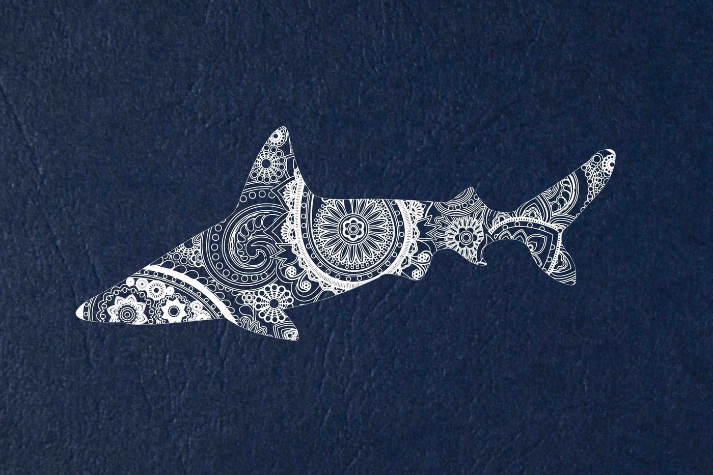 Download Mandala white shark SVG DXF PNG EPS By twelvepapers | TheHungryJPEG.com