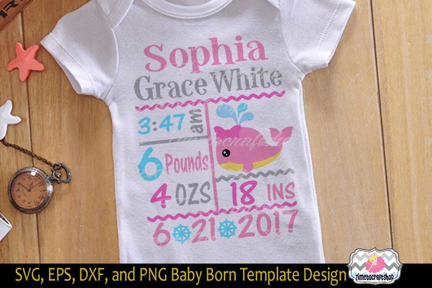 Svg Dxf Png Eps Cutting Files Baby Birth Announcement Template By Timetocraftshop Thehungryjpeg Com