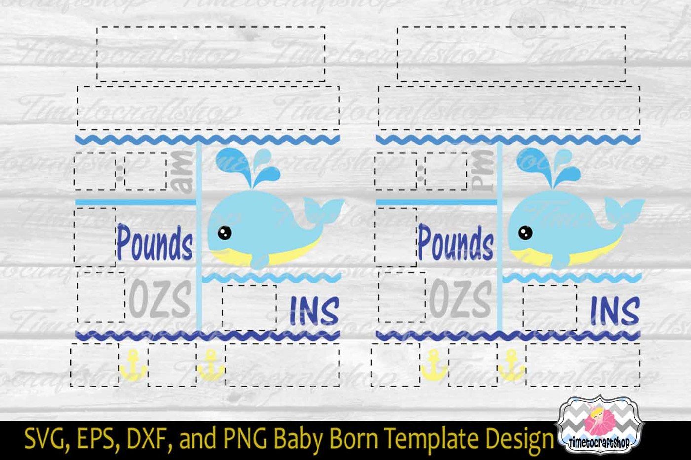 Download Svg Dxf Png Eps Cutting Files Baby Birth Announcement Template By Timetocraftshop Thehungryjpeg Com