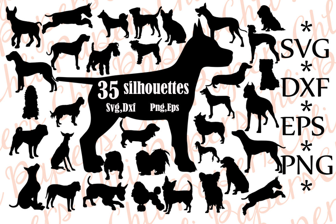 Download Dog Silhouette Svg Dog Clipart Dog Cut File Dogs Vector By Chilipapers Thehungryjpeg Com