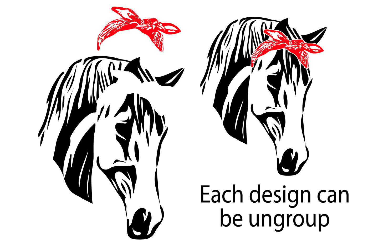 Horse Head Whit Bandana Silhouette Svg Cowboy Western Farm 845s By Hamhamart Thehungryjpeg Com