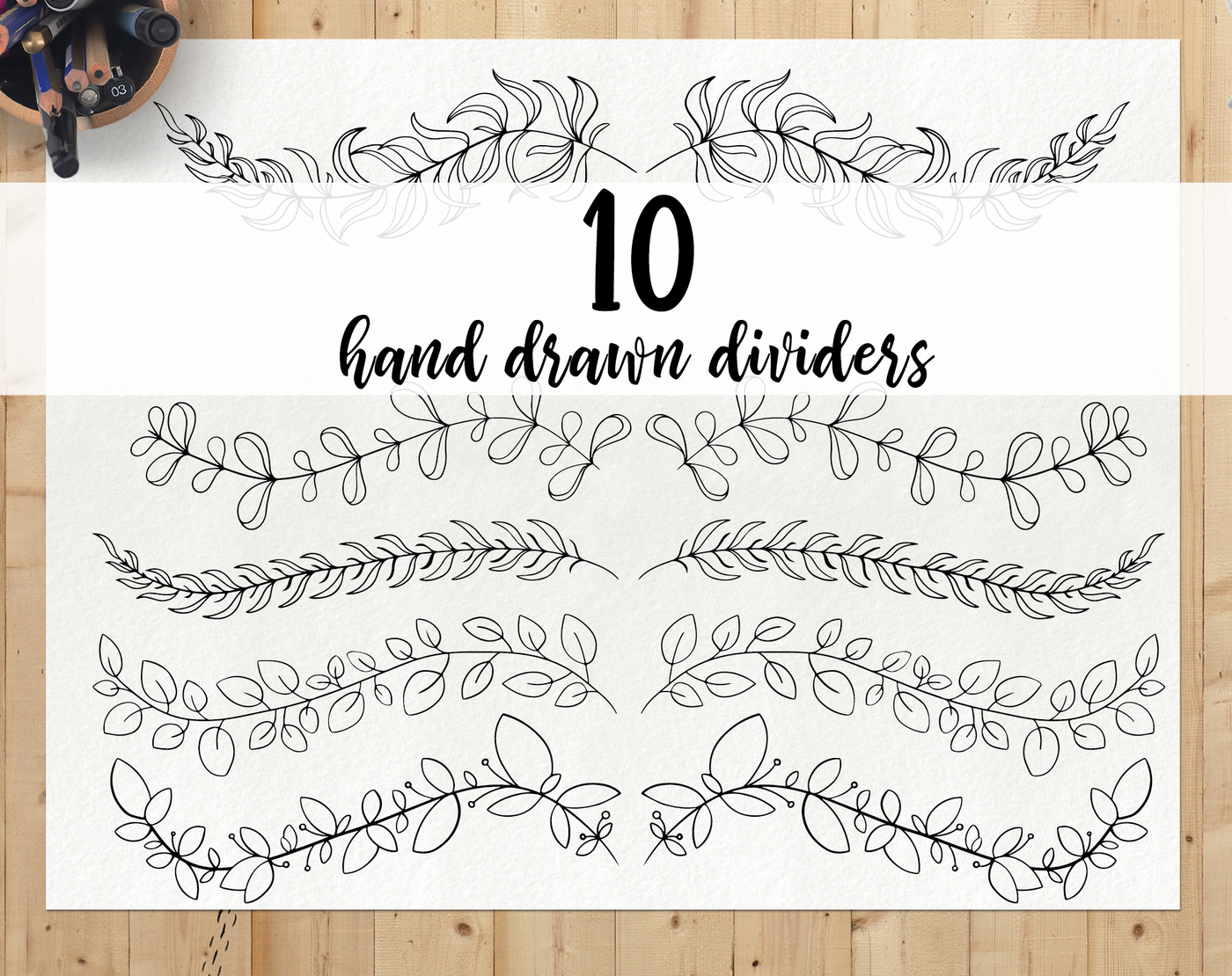 Hand drawn dividers - doodle borders clipart, divider elements By ...