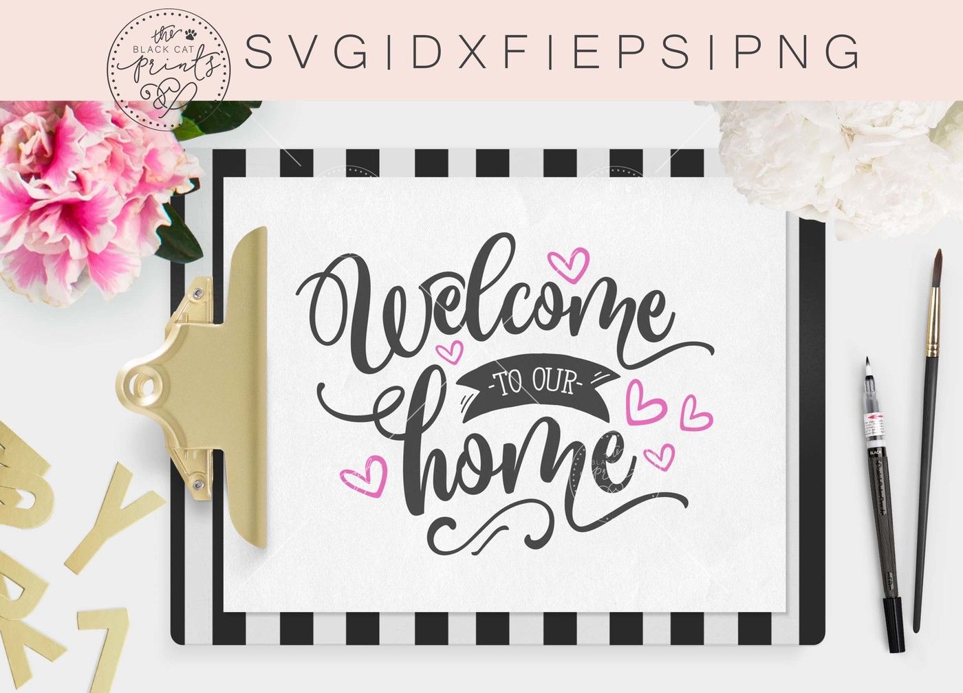 Download Welcome to our home SVG DXF PNG EPS By TheBlackCatPrints ...