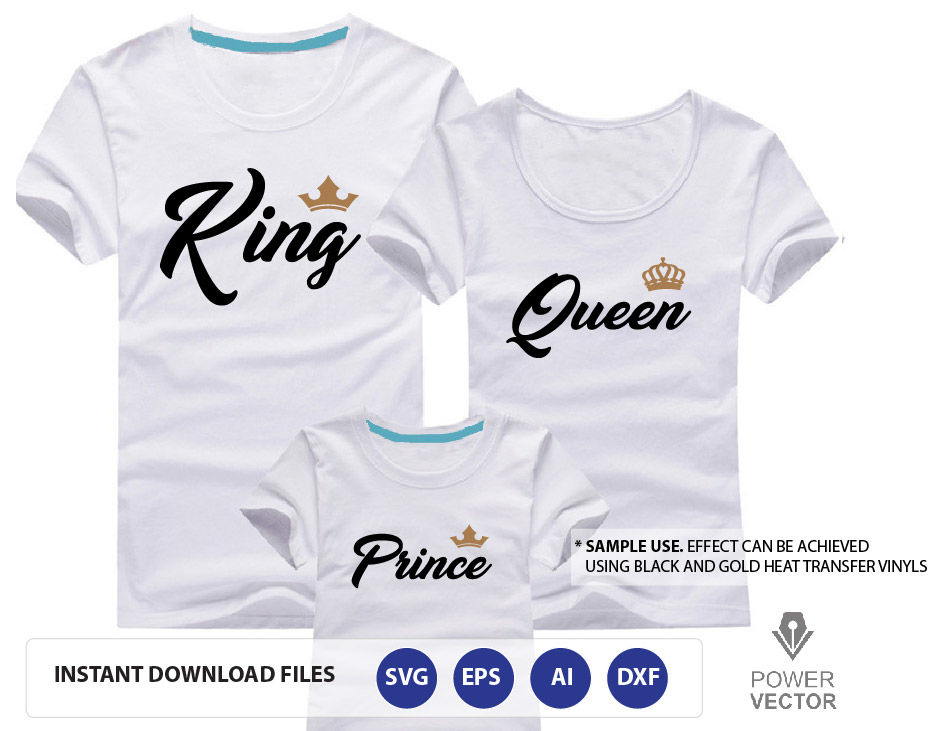 King Queen Princess Prince T Shirts Grafik Von PowerVECTOR · Creative  Fabrica