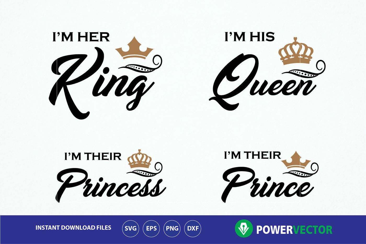 King Queen Princess Prince T shirts. Royal Family Shirt Design By PowerVector