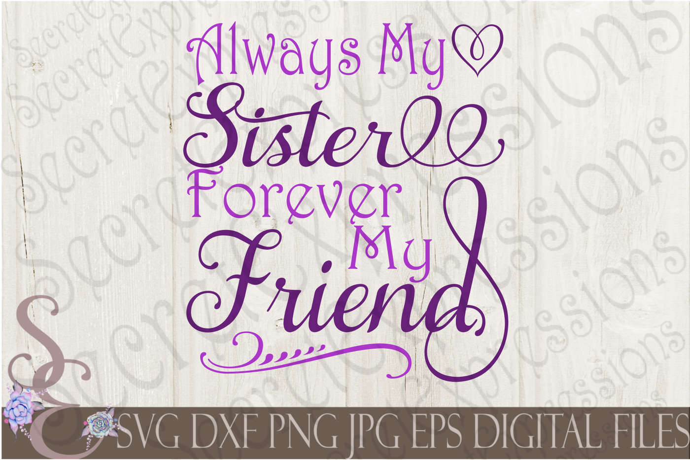 Sister Sign Plaque Heart Always My Sister Forever My Friend Sister Birthday T Christmas T