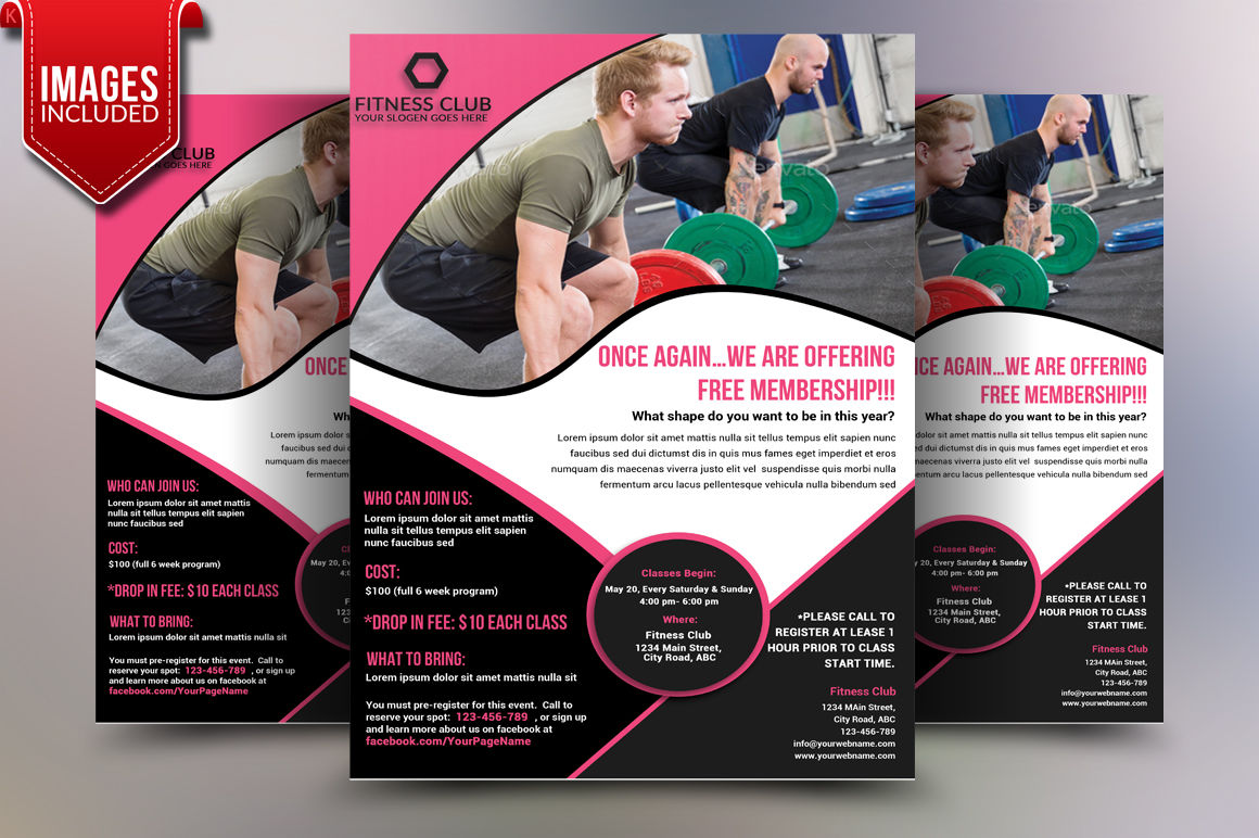 Fitness Flyer Template By Ayme Designs Thehungryjpeg Com