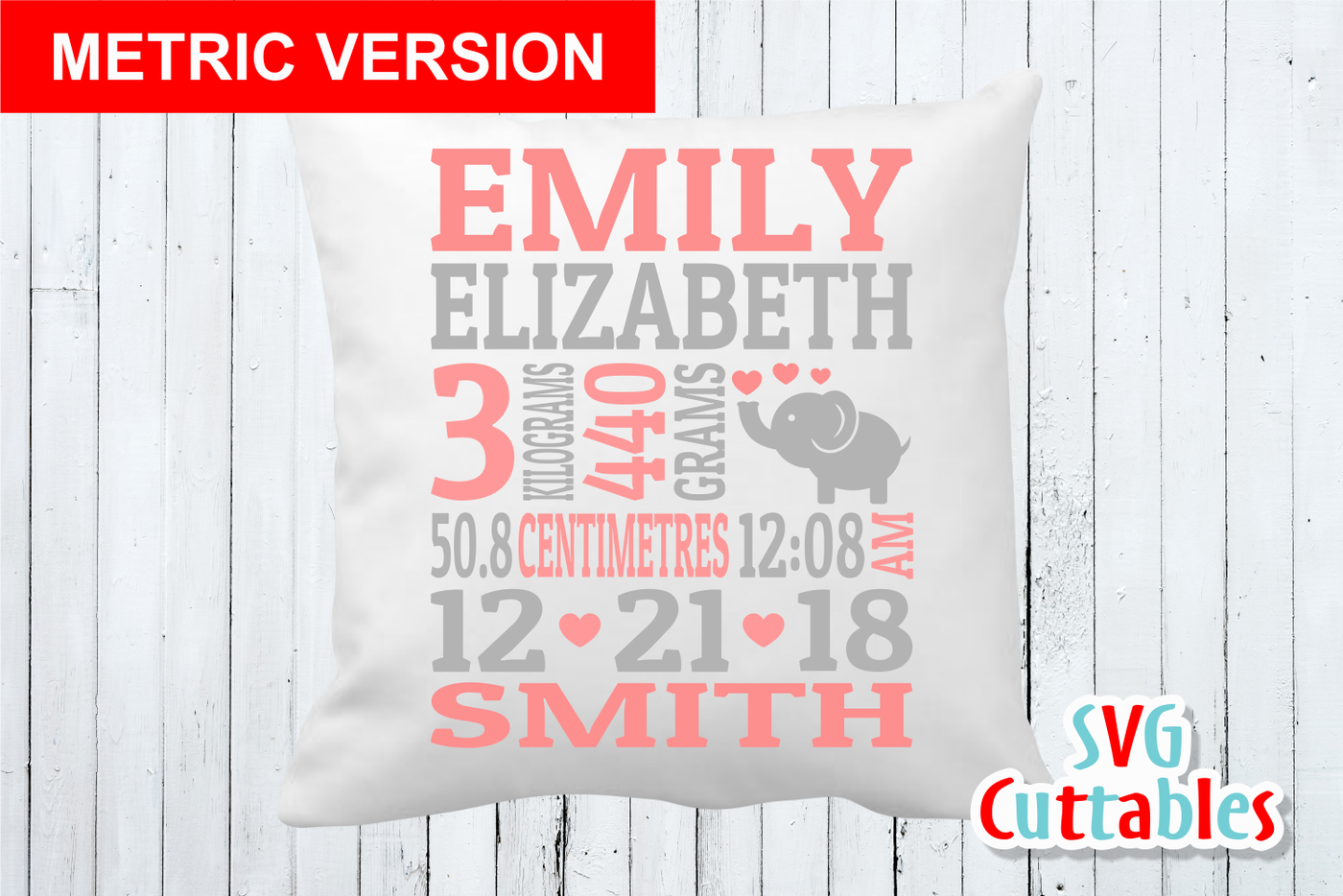 Baby Birth Announcement / Elephant / SVG Cut File By Svg ...