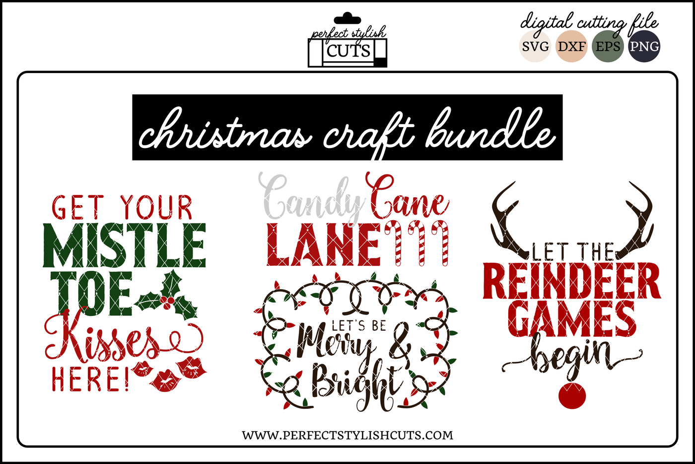 Christmas Craft Bundle Svg Eps Dxf Png Files For Cutting By Perfectstylishcuts Thehungryjpeg Com