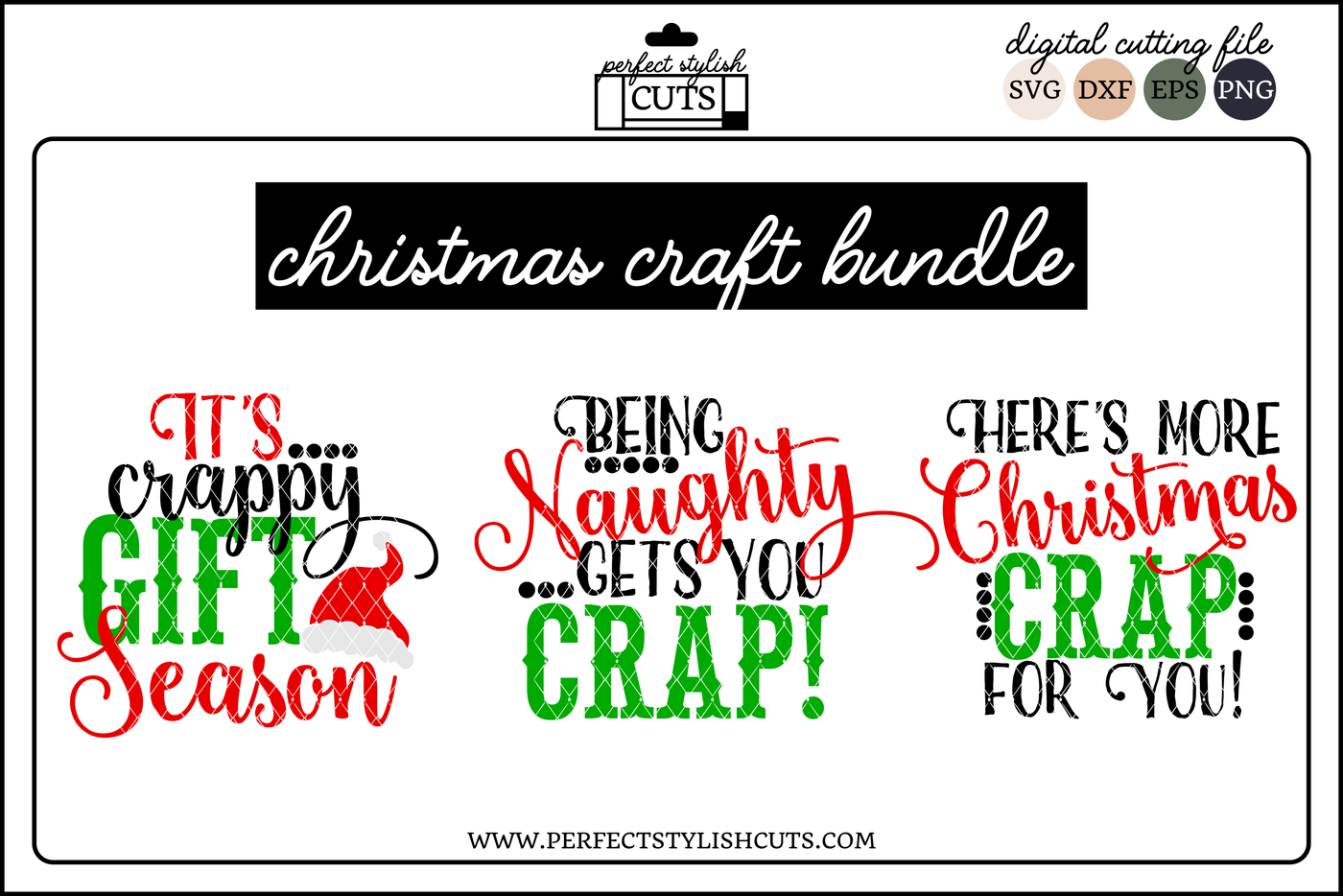 Christmas Craft Bundle Svg Eps Dxf Png Files For Cutting By Perfectstylishcuts Thehungryjpeg Com