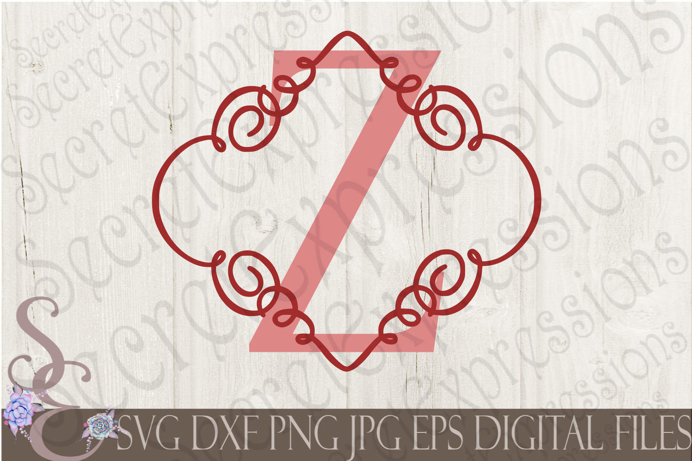 Download Letter Z Initial Swirl Border Monogram SVG By ...