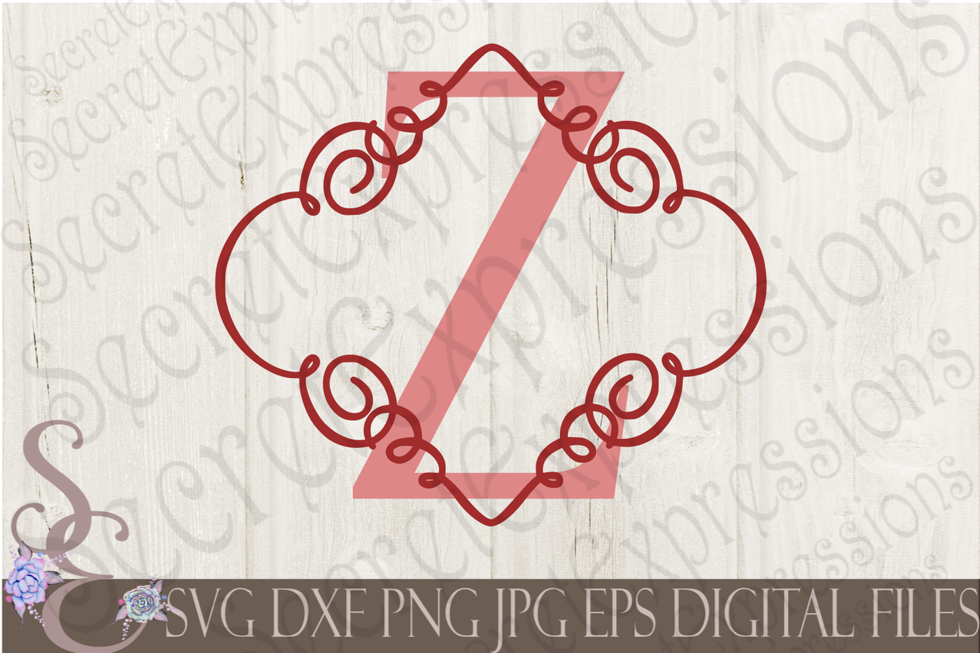 Download Letter Z Initial Swirl Border Monogram SVG By SecretExpressionsSVG | TheHungryJPEG.com