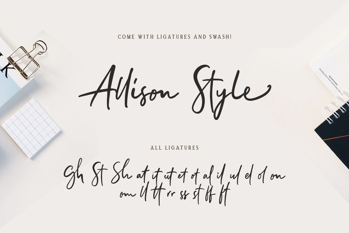 Allison Style Font Duo By Saridezra Thehungryjpeg Com