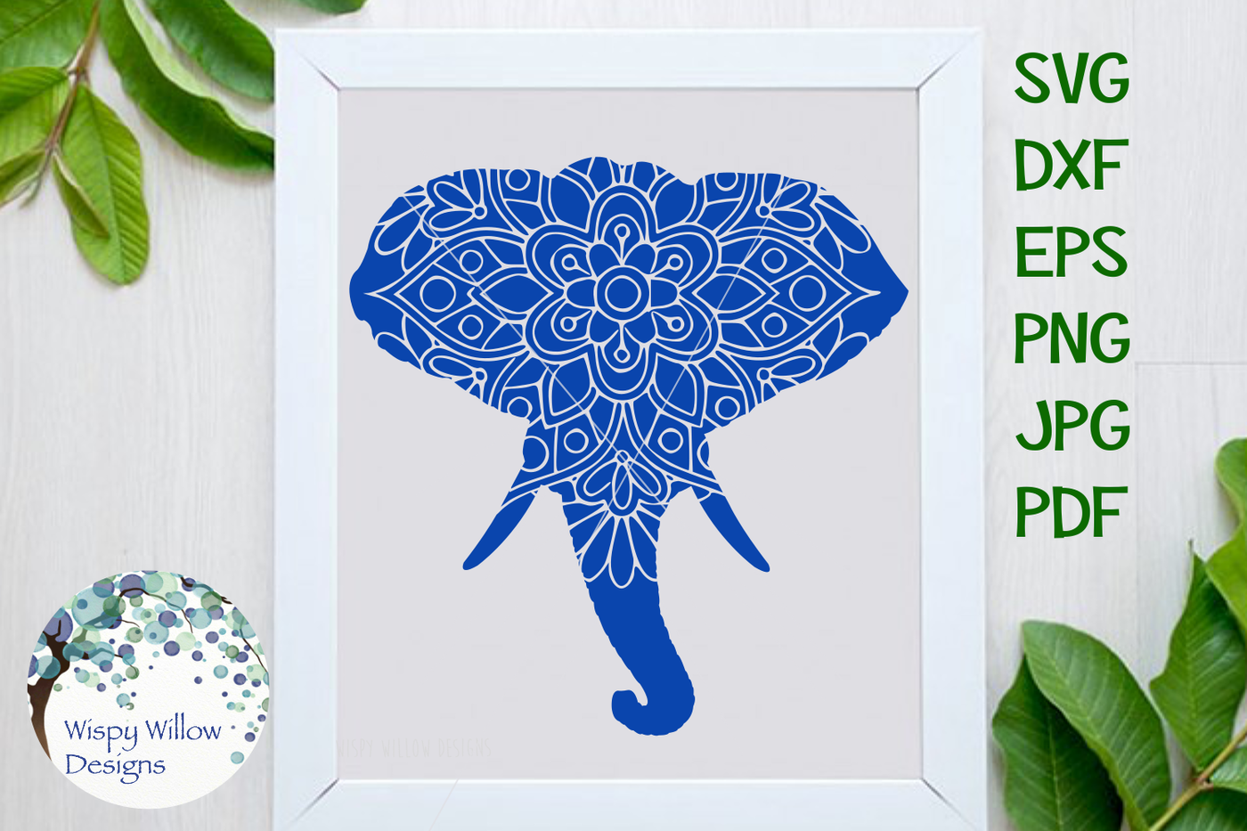 Elephant Mandala Animal SVG/DXF/EPS/PNG/JPG/PDF By Wispy ...