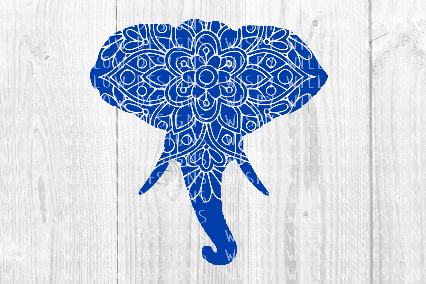 Elephant Mandala Animal SVG/DXF/EPS/PNG/JPG/PDF By Wispy Willow Designs