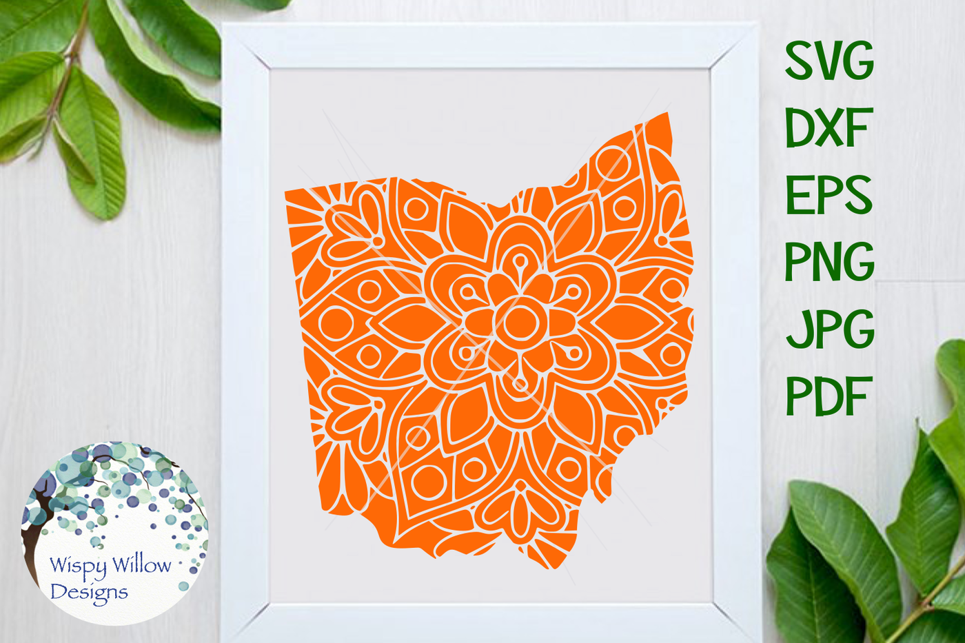 Download Ohio OH State Mandala SVG/DXF/EPS/PNG/JPG/PDF By Wispy Willow Designs | TheHungryJPEG.com