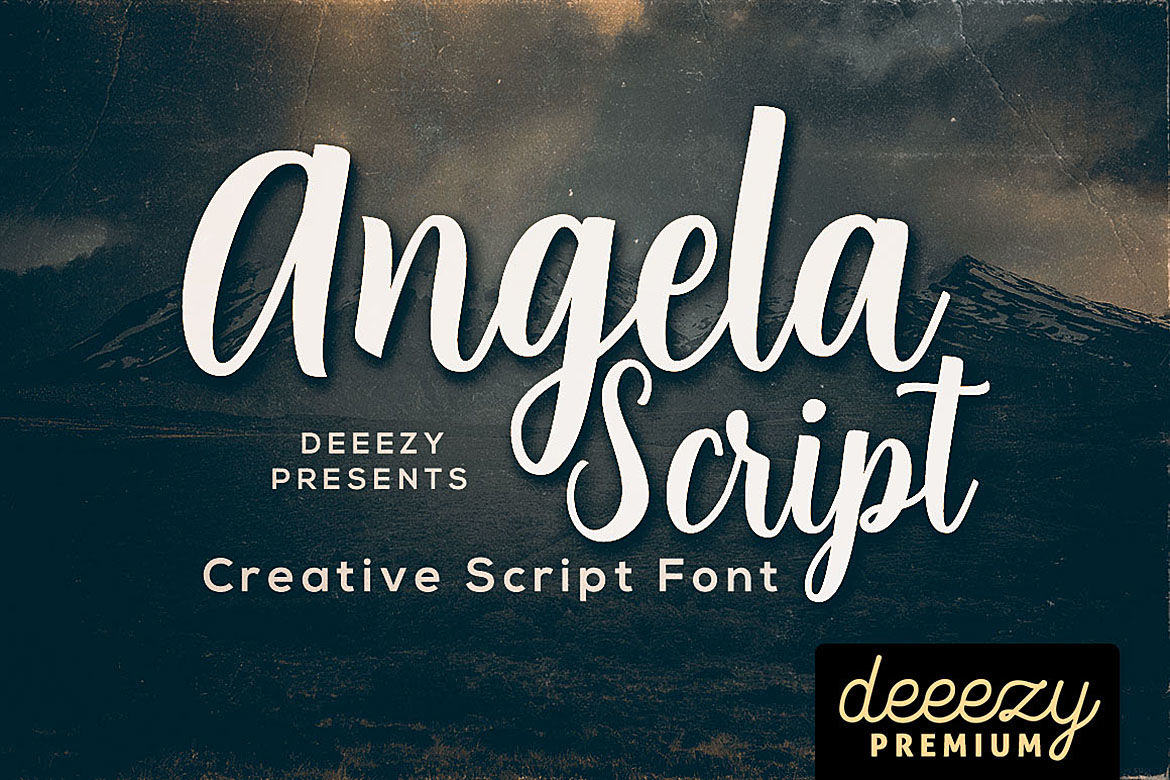 Angela Script Font By Cruzine Design Thehungryjpeg Com