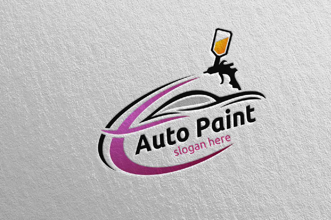 Car Painting Logo With Spray Gun And Sport Car Concept 2 By Denayunethj Thehungryjpeg Com