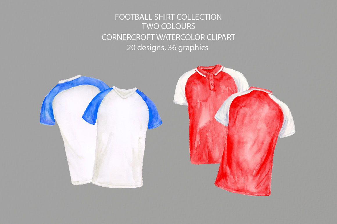 Watercolor Striped Football Shirt Clipart By Cornercroft