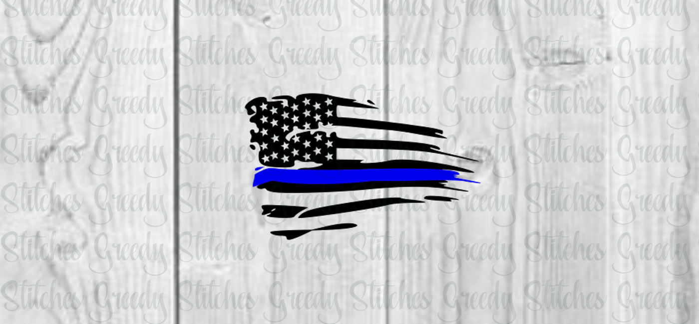 Download Distressed American Flag with Thin Blue Line SVG/Printable ...