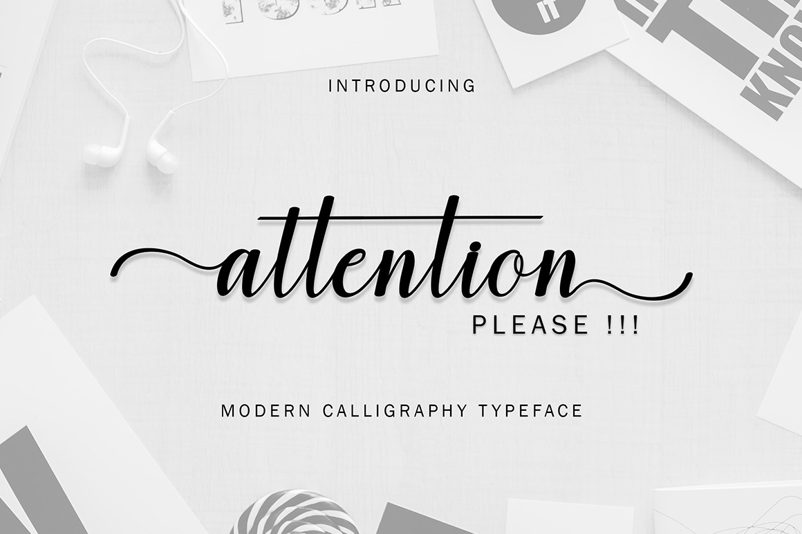 Attention Script By Inkcreativeart Thehungryjpeg Com