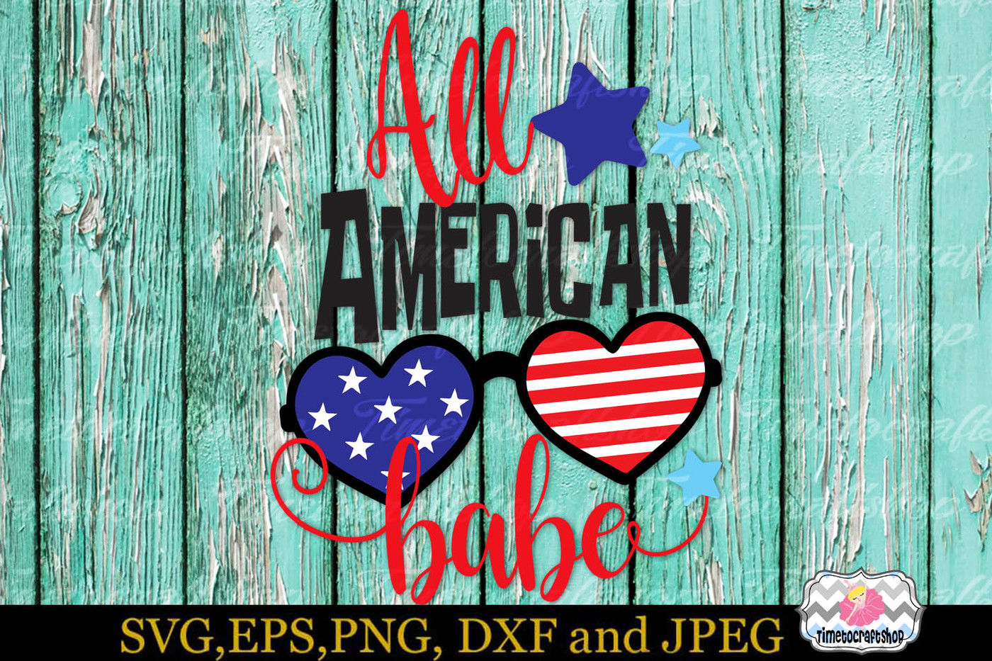 Svg Dxf Eps Png Cutting Files Fourth Of July All American Babe By Timetocraftshop Thehungryjpeg Com