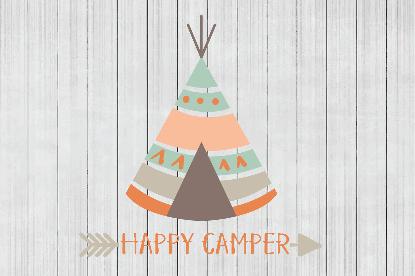 Happy Camper Svg Boho Svg Dxf File Cuttable File By Bnr Designs Thehungryjpeg Com