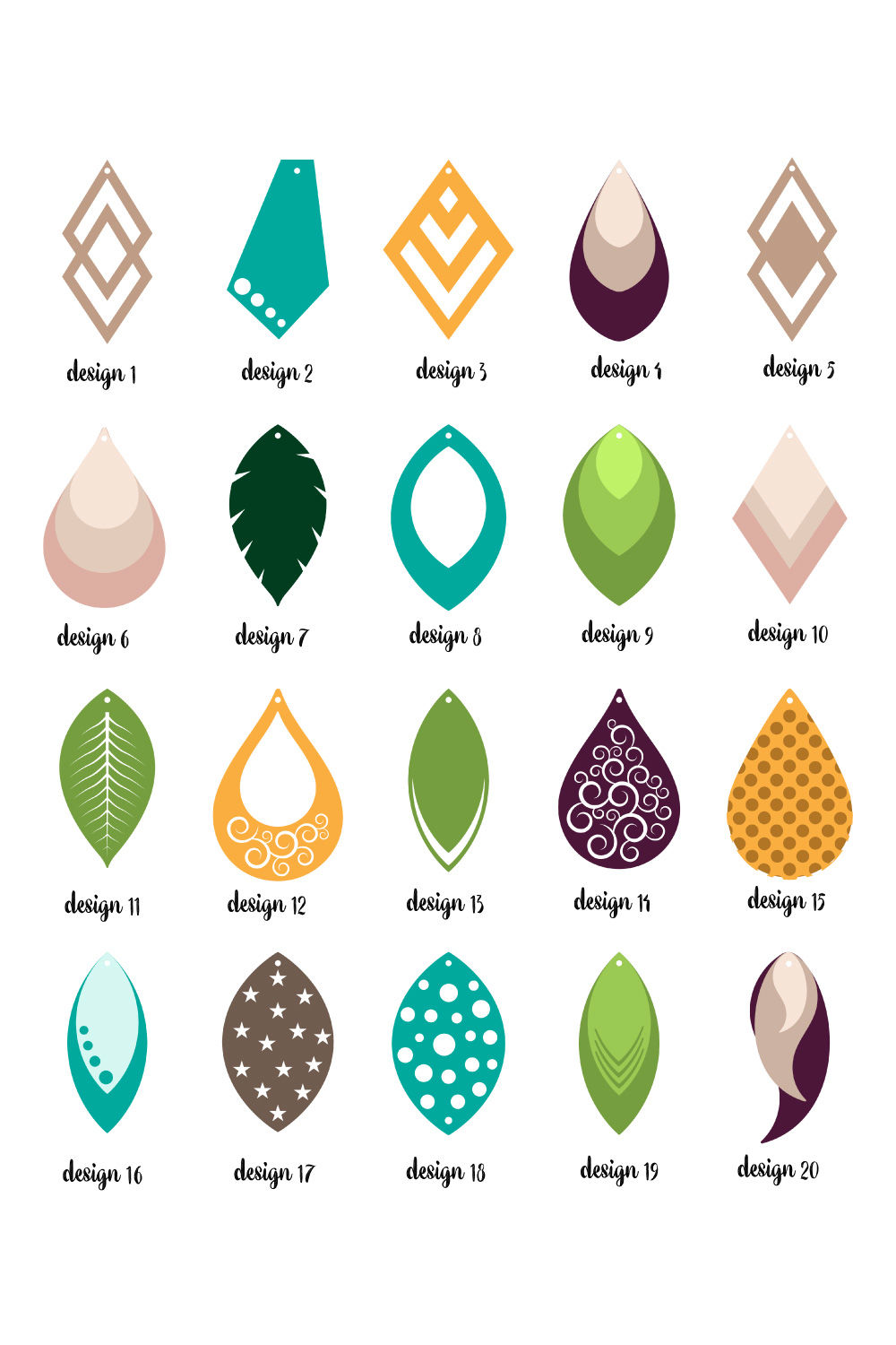 Download Faux Leather Earrings Bundle: SVG, EPS, DXF, PNG By Craft Pixel Perfect | TheHungryJPEG.com